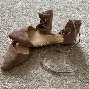 Jessica Simpson flats with tie up laces.